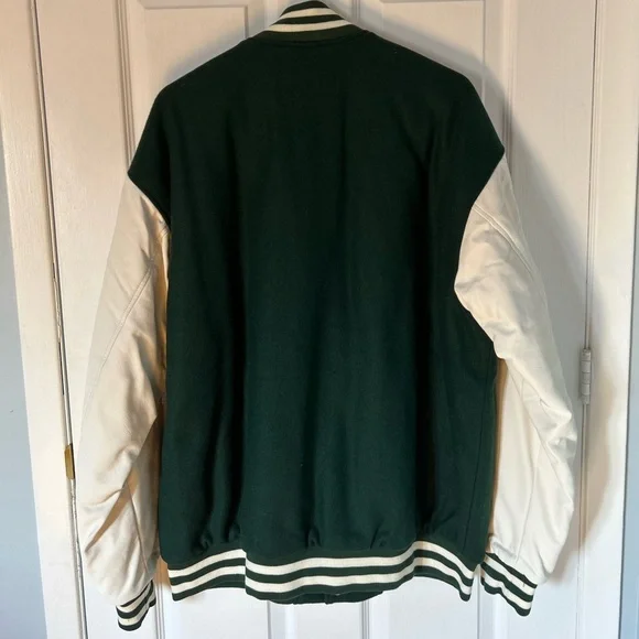MEN’S LEVI’S SILVERTAB BAGGY BOMBER JACKET GREEN AND WHITE - Picture 2 of 12